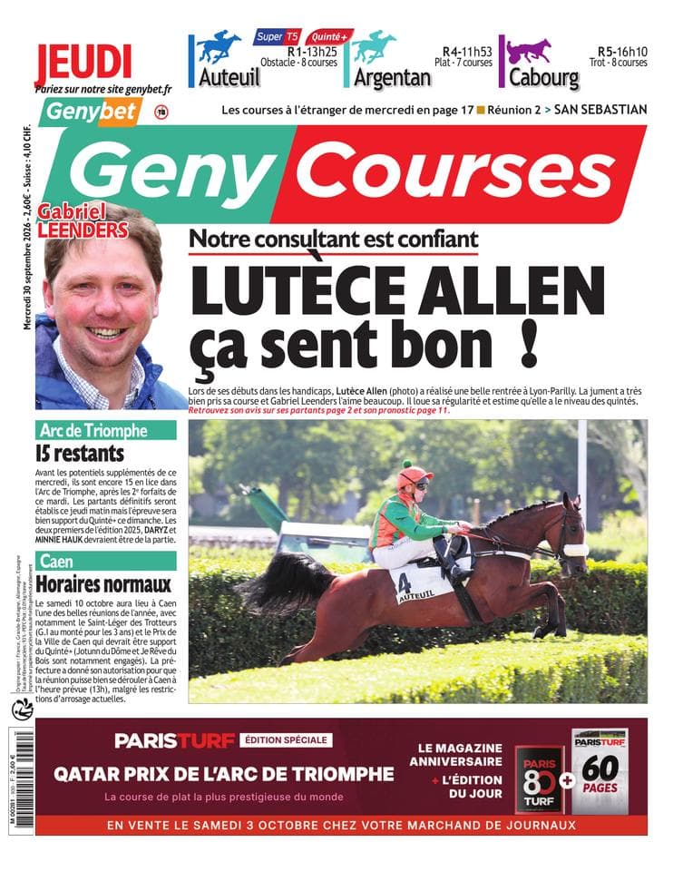 Couverture de l'édition du Mercredi 30 septembre 2026