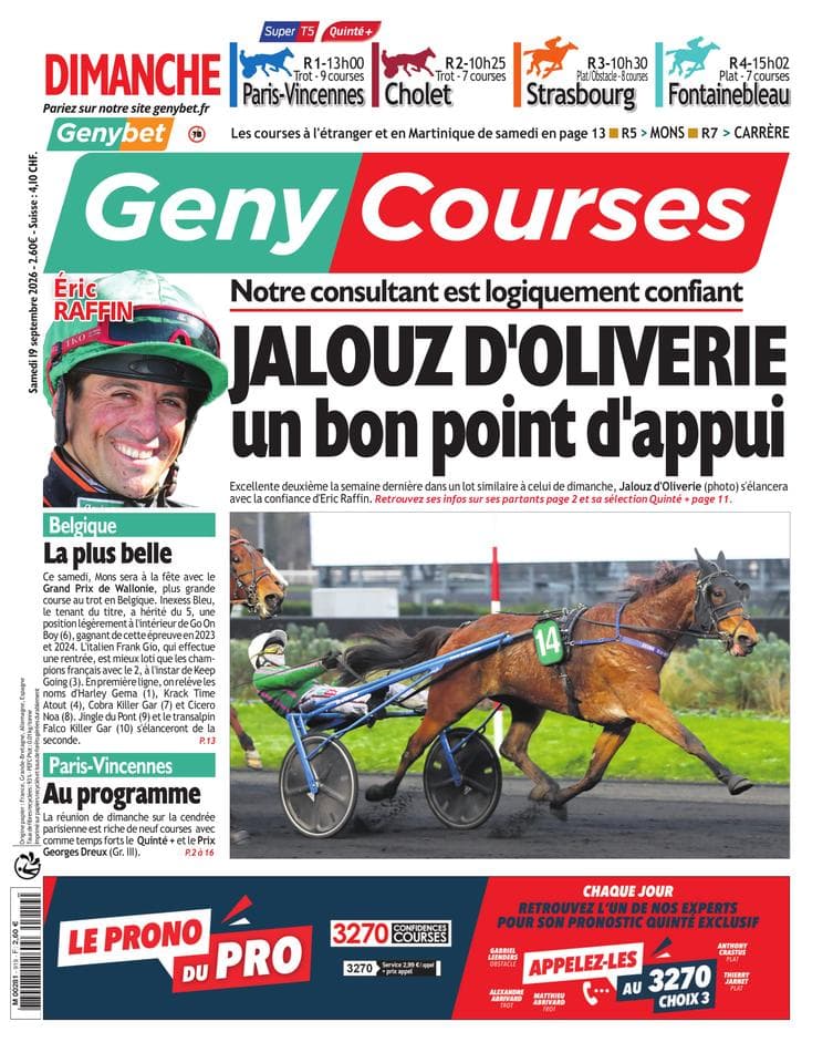 Couverture de l'édition du Samedi 19 septembre 2026