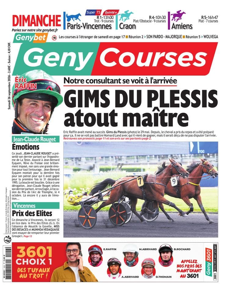 Couverture de l'édition du Samedi 26 septembre 2026